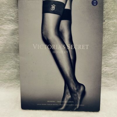 VICTORIA'S SECRET LOGO BAND  THIGH HIGH HOISERY STOCKINGS Size M